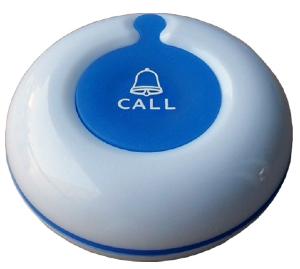Bouton d'appel sans fil bleu