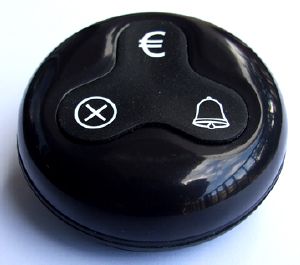 Bouton d'appel sans fil 3 touches noir