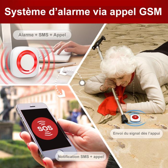 Bouton d'alerte SOS GSM : alertez vos proches en cas de chute