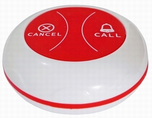 Bouton d'appel sans fil 2 touches rouge