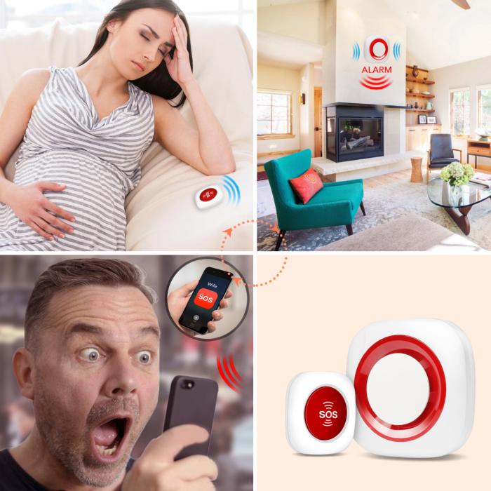 Bouton d'alerte SOS GSM pour femme enceinte : en cas d'alerte, prévenez votre conjoint rapidement